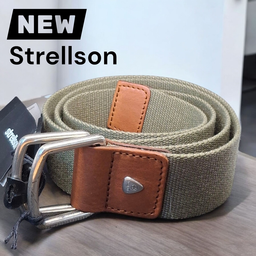 NEW / NWT Strellson Men's Olive and Brown Belt